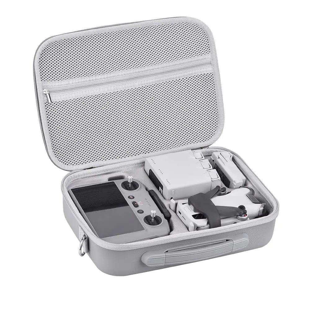 Mini 4 Pro RC 2 Case, Large Capacity Portable PU Leather Storage Bag for DJI Mini 4 Pro Fly More Combo Drone RC2 Controller Kit